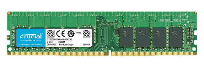 Memory RAM 1x 16GB Crucial ECC REGISTERED DDR4 2Rx8 2933MHz PC4-23400 RDIMM | CT16G4RFD8293