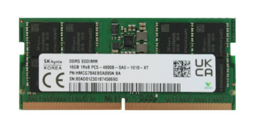 Memory RAM 1x 16GB Hynix SO-DIMM DDR5 4800MHz PC5-38400 | HMCG78AEBSA095N