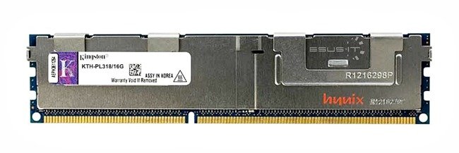 Memory RAM 1x 16GB Kingston ECC REGISTERED DDR3  1866MHz PC3-14900 RDIMM | KTH-PL318/16G