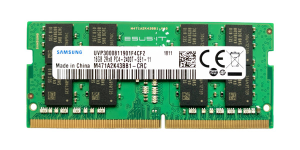 Memory RAM 1x 16GB Samsung SO-DIMM DDR4 2400MHz PC4-19200 | M471A2K43BB1-CRC