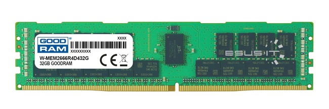 Memory RAM 1x 32GB GoodRAM ECC REGISTERED DDR4 2Rx4 2666MHZ PC4-21300 RDIMM | W-MEM2666R4D432G