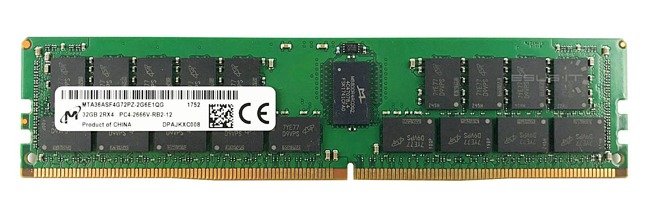 Memory RAM 1x 32GB Micron ECC REGISTERED DDR4 2Rx4 2666MHZ PC4-21300 RDIMM | MTA36ASF4G72PZ-2G6