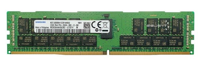 Memory RAM 1x 32GB Samsung ECC REGISTERED DDR4 2Rx4 2666MHZ PC4-21300 RDIMM | M393A4K40CB2-CTD