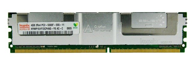 Memory RAM 1x 4GB Hynix ECC FULLY BUFFERED DDR2 667MHz PC2-5300 FBDIMM | HYMP151F72CP4N3-Y5