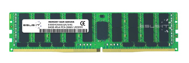 Memory RAM 1x 64GB ESUS IT ECC LOAD REDUCED DDR4 4Rx4 2666MHZ PC4-21300 LRDIMM | ESUD42666LQ4/64G