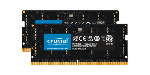 Memory RAM 64GB kit (2x 32GB) Crucial SO-DIMM DDR5 4800MHz PC5-38400 | CT2K32G48C40S5