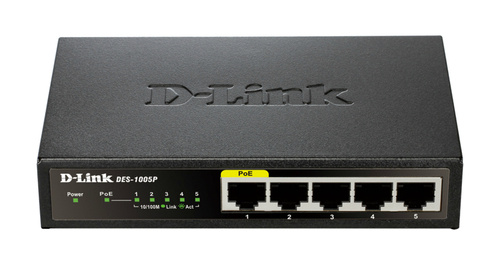 Switch D-Link DES-1005P/E 5x 1Gb 60 W PoE+