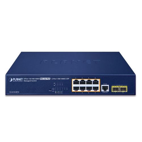 Switch Planet GS-4210-8P2S 8x 1Gb 2x SFP 140 W PoE+