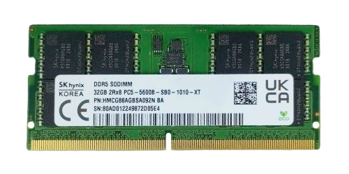 Memory RAM 1x 8GB Hynix SO-DIMM DDR5 5600MHz PC5-44800 | HMCG66AGBSA092N